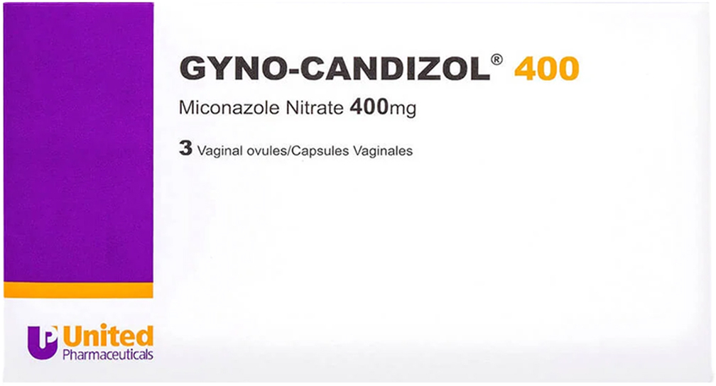 Gyno-Candizol: كبسولات مهبلية تحتوي على 400 ملغ من نترات الميكونازول - 3 قطع