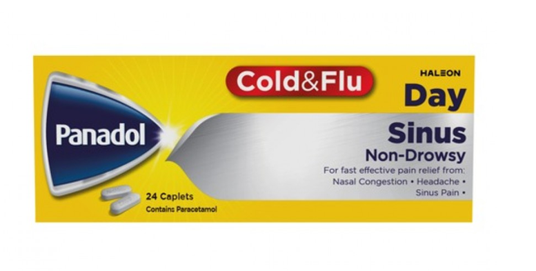 Panadol Day Non-Drowsy Sinus Pain Relief 24 Caplets