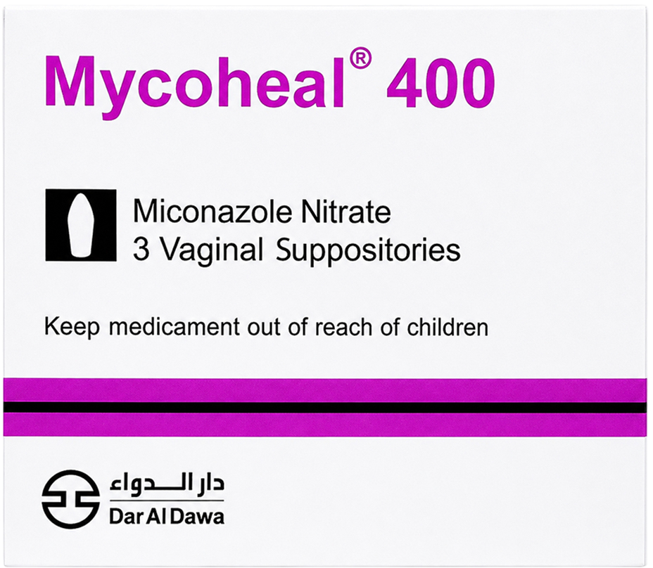 ميكوهيل (Mycoheal) - تحاميل مهبلية تحتوي على نترات الميكونازول 400 مجم - 3 قطع