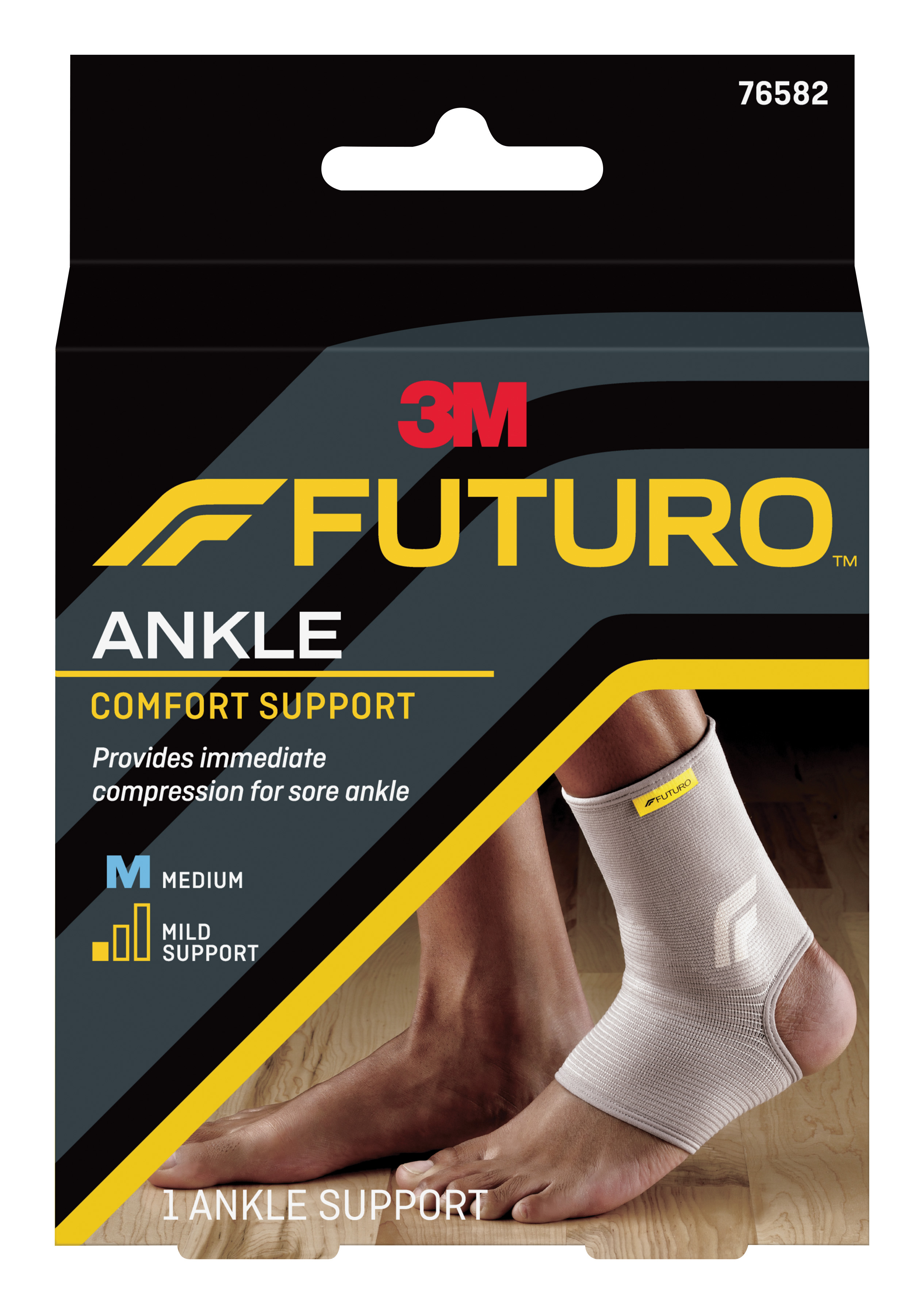 FUTURO™ Comfort Lift Ankle Support, Breathable, Dual-Stretch Material, Fits Comfortable, Slip-on Style for Easy Use, Medium