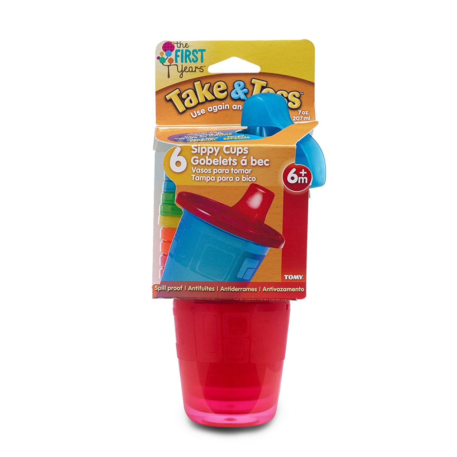 Take & Toss 7oz Spill-Proof Sippy Cups 6 Pcs