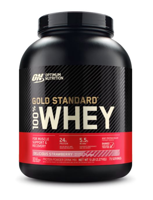 او ان جولد ستاندرد واى بروتين بنكهة الفراولة 2.27 كجم بودرة