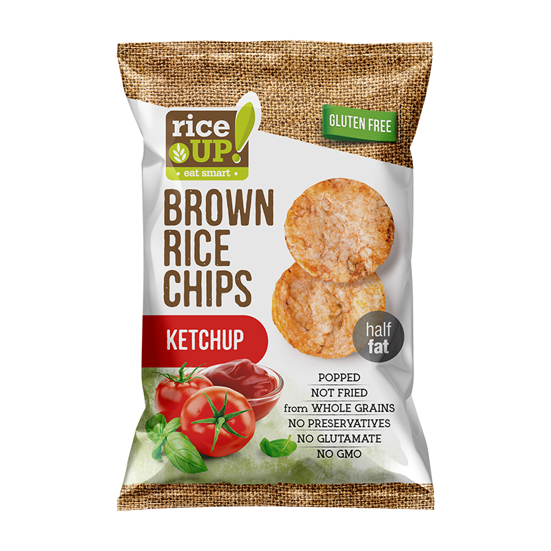 Rice Up Whole Grains Brown Rice Chips, Ketchup 60 gm