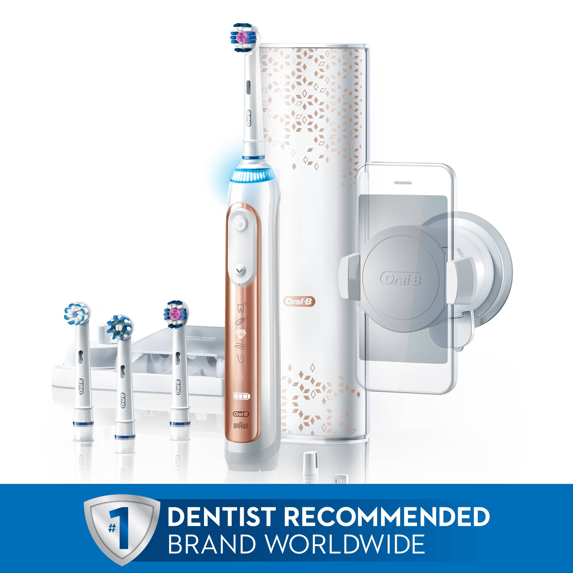 Oral B Rechargeable Toothbrush Genius 9000 RoseGold | Nahdi