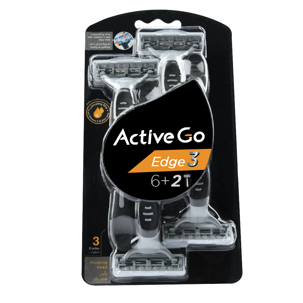 اكتيف جو ماكينة حلاقة 3 امواس 8 قطع