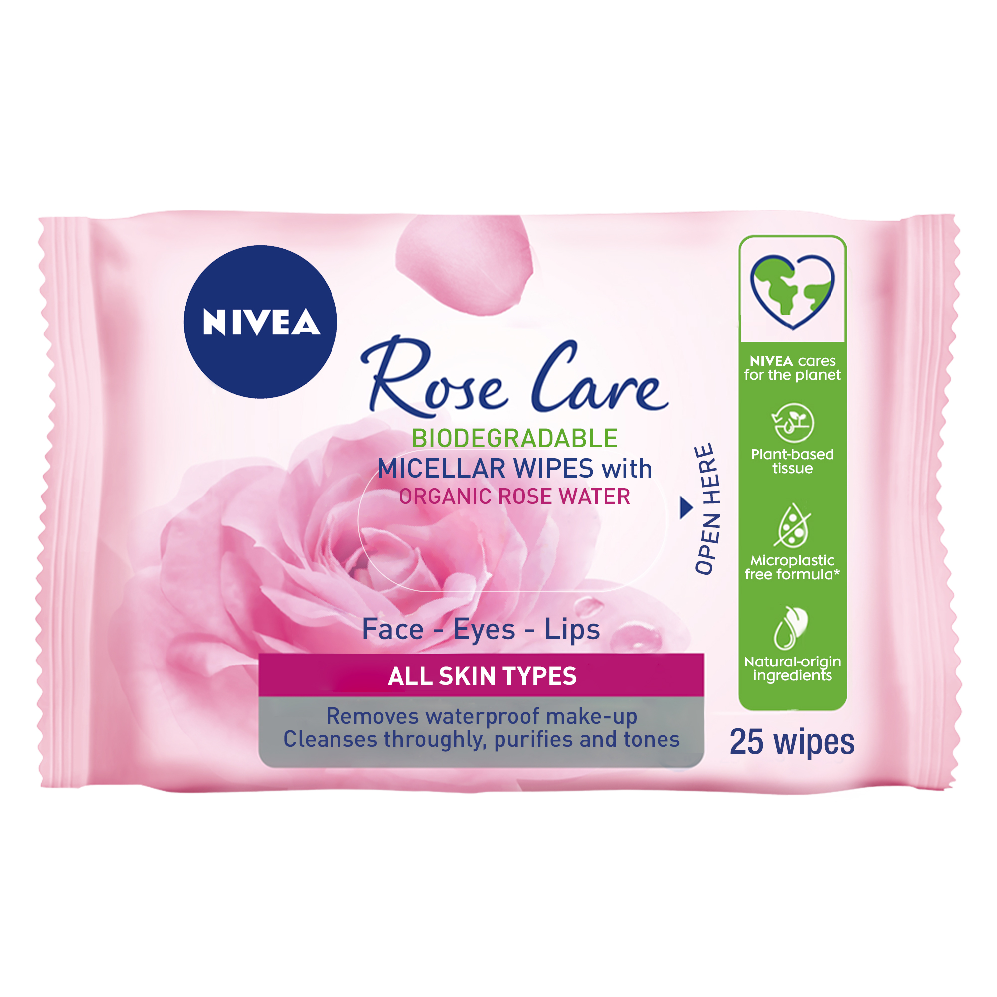 Nivea Micellar Rose Water Wipes 25 pcs