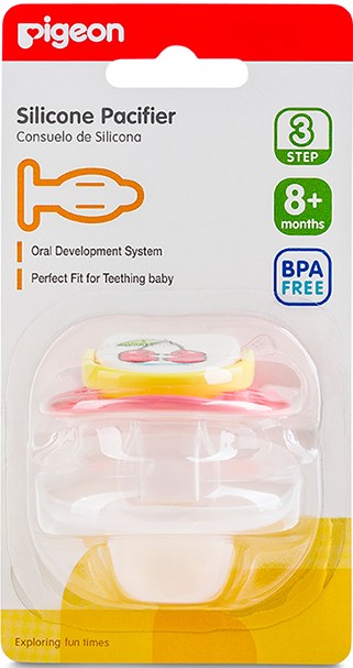 Pigeon Silicone Pacifier 8+ Months 3 Pcs