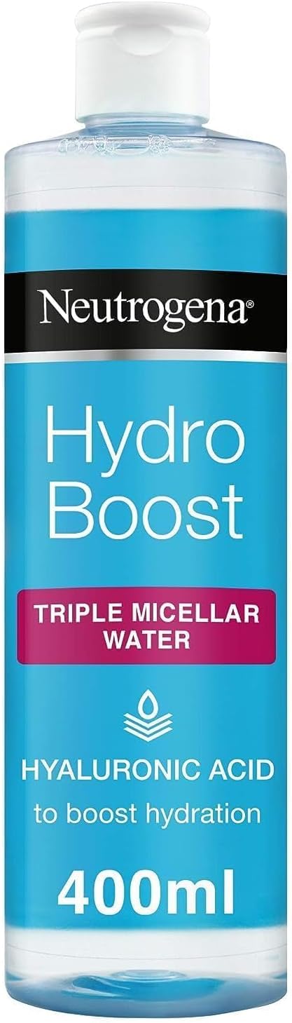 Neutrogena Hydro Boost Triple Micellar Water, with Hyaluronic Acid, Boosts Hydration, Leaves Skin Refreshingly Clean, 400ml