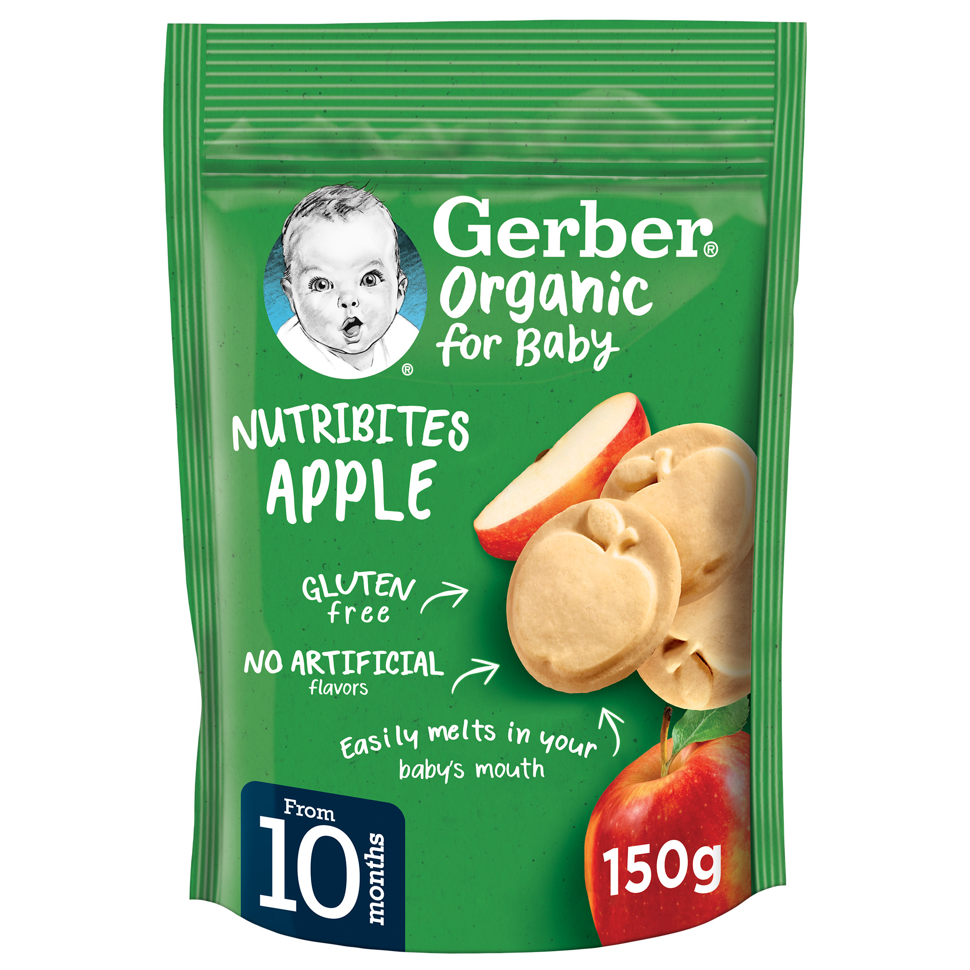 Gerber Organic Nutribites Apple Biscuits for Babies - 150g. (10m+)