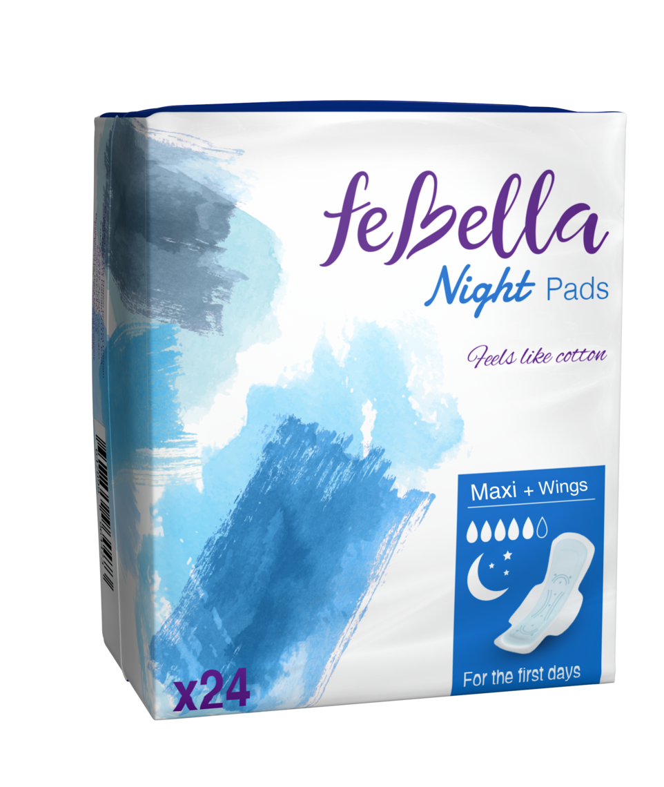 Febella Sanitary Night Pads - 24Pcs