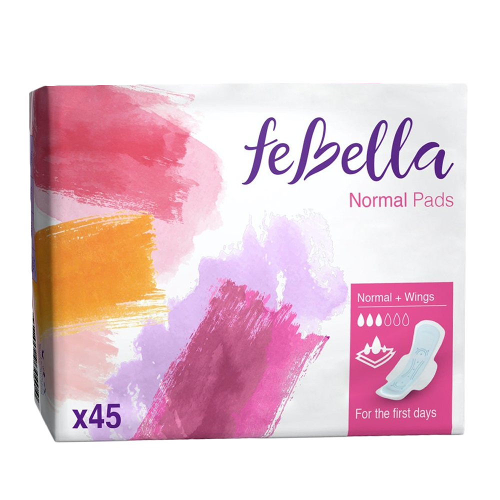 Febella Sanitary Pads - Normal - 45Pcs