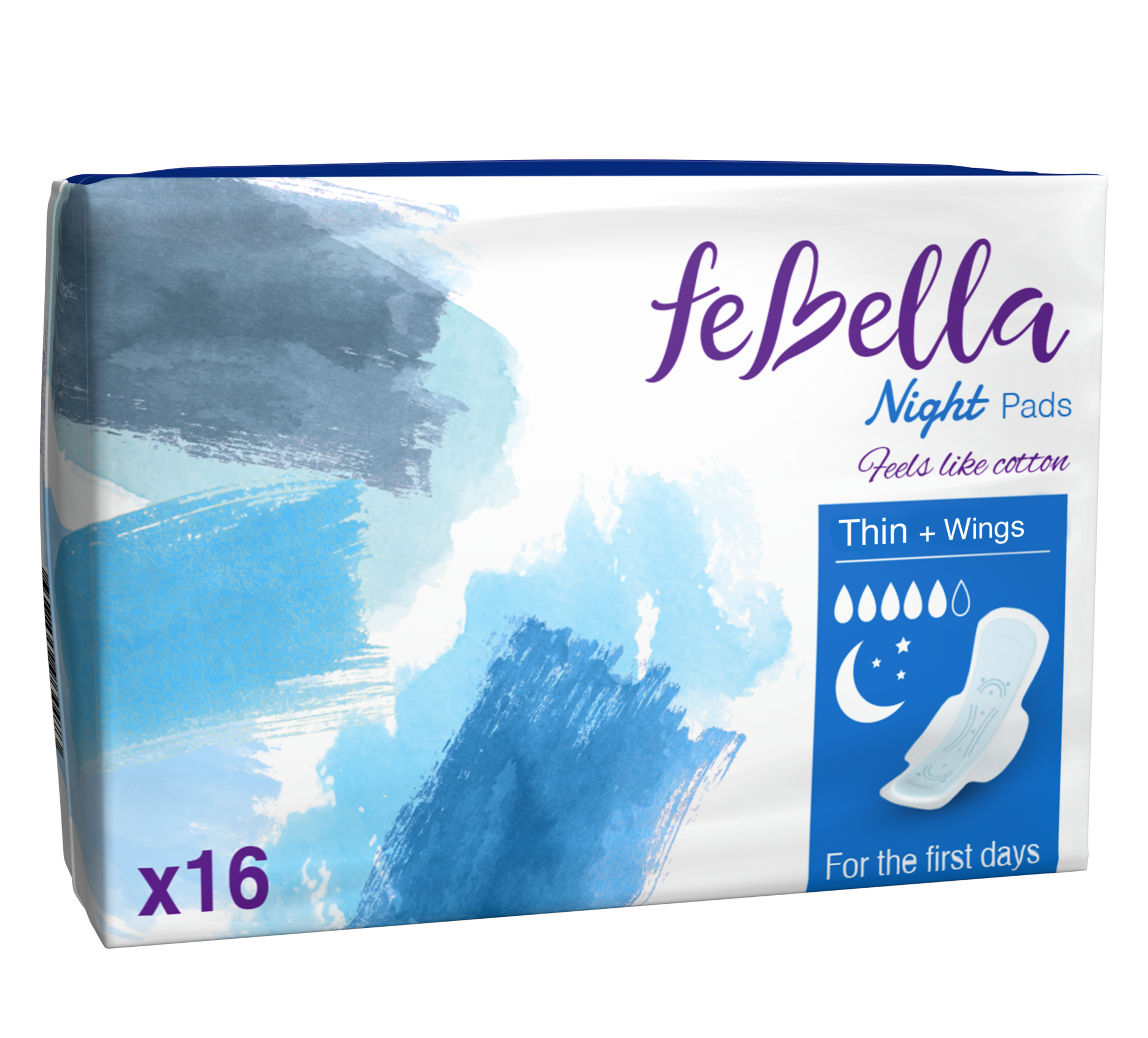 Febella Sanitary Night Pads - Thin - 16Pcs