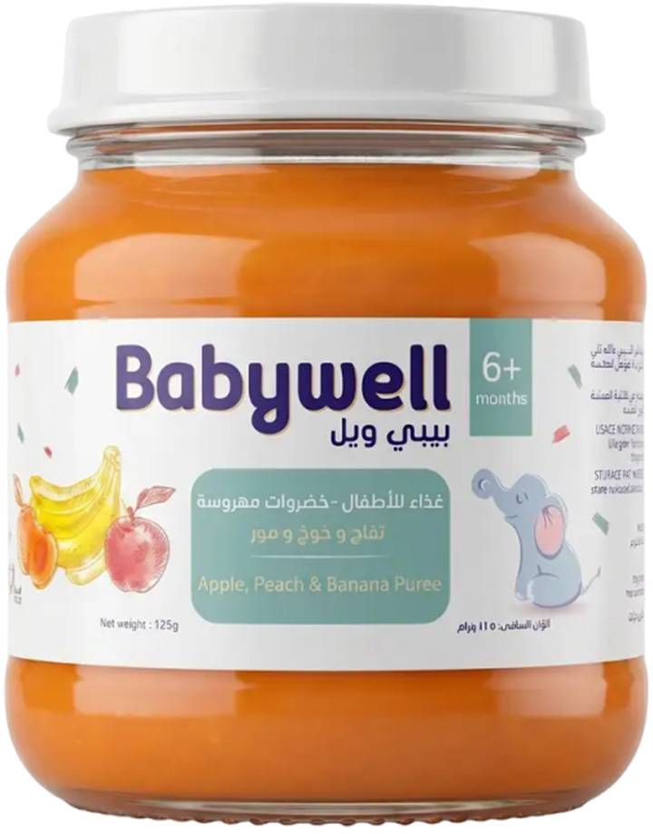 Babywell Baby Food Apple & Peach And Banana - 125 gm