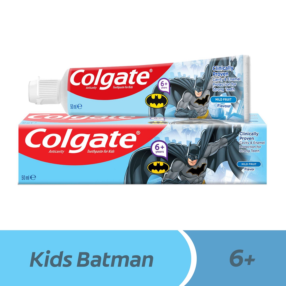 معجون أسنان كولجيت للأطفال باتمان مضاد للتسوس، للأطفال من عمر ٦ سنوات فما فوق، ٥٠ مل