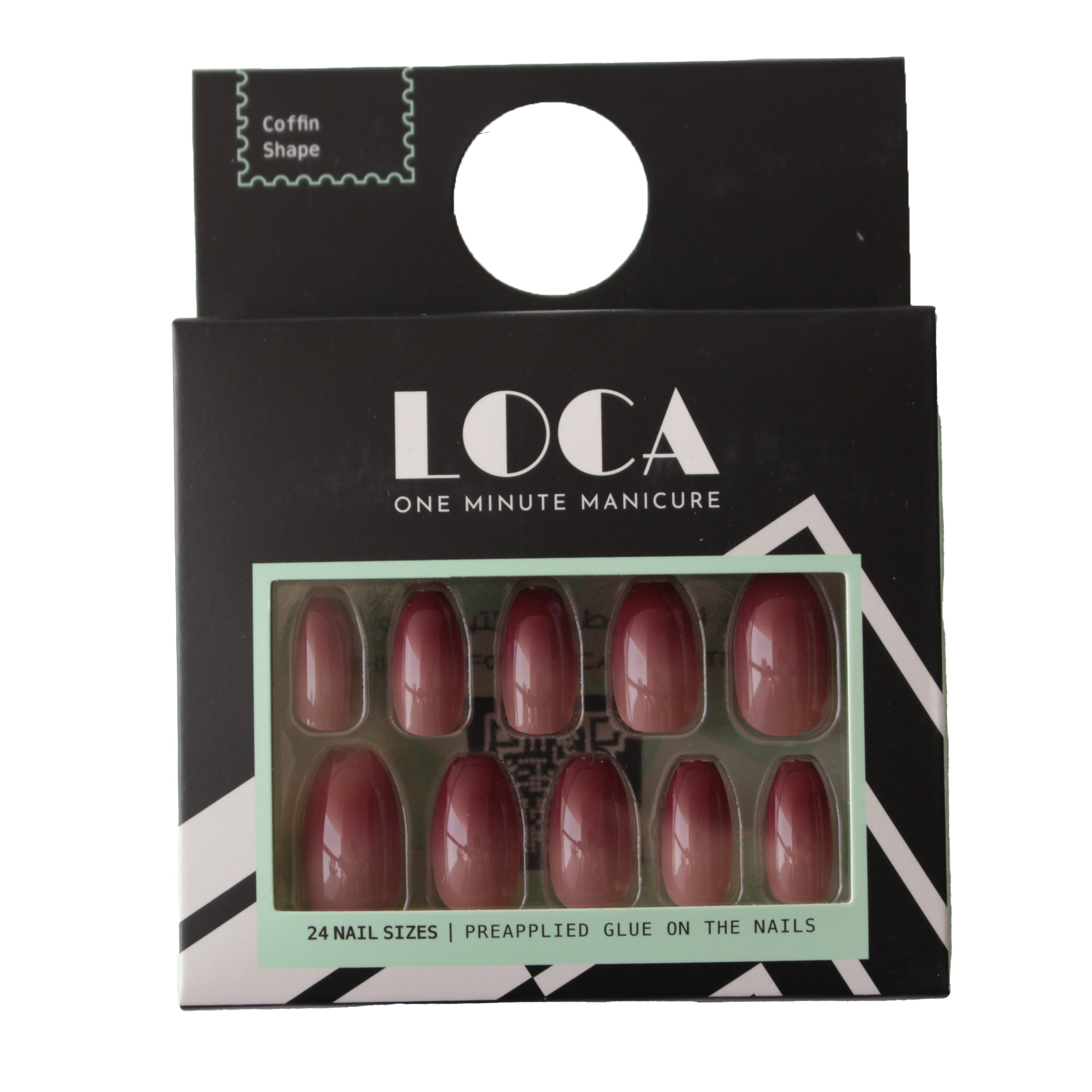 Loca Ready Nails - Ombre Colour - Coffin Shape (18)