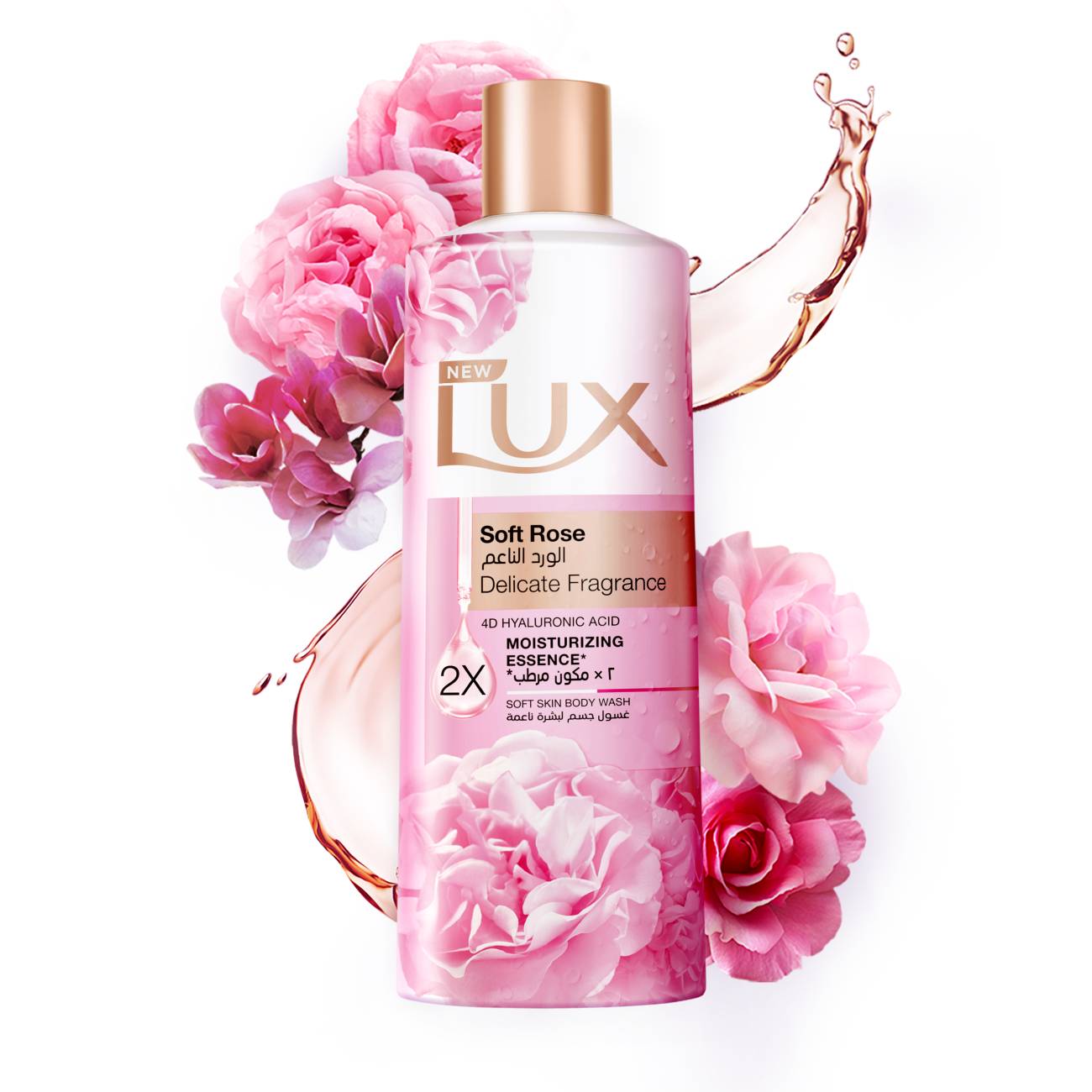 LUX Delicate Fragrance Body Wash, Soft Rose, 500ml
