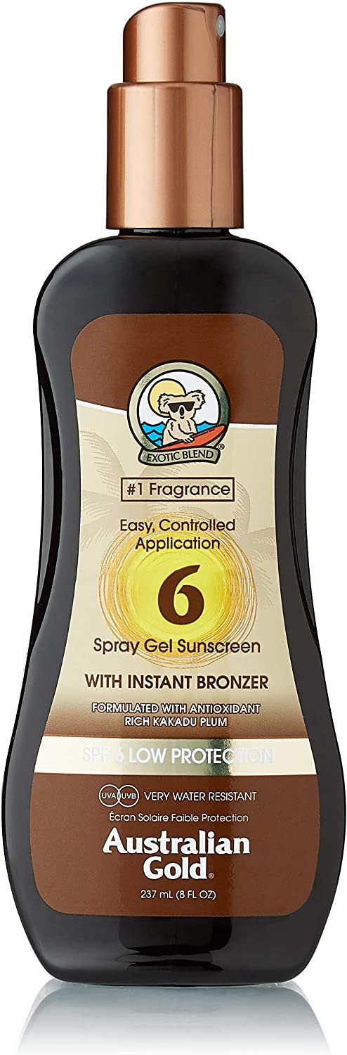 Australian Gold Spf6 Spray Gel With Instant Bronzer 8Oz