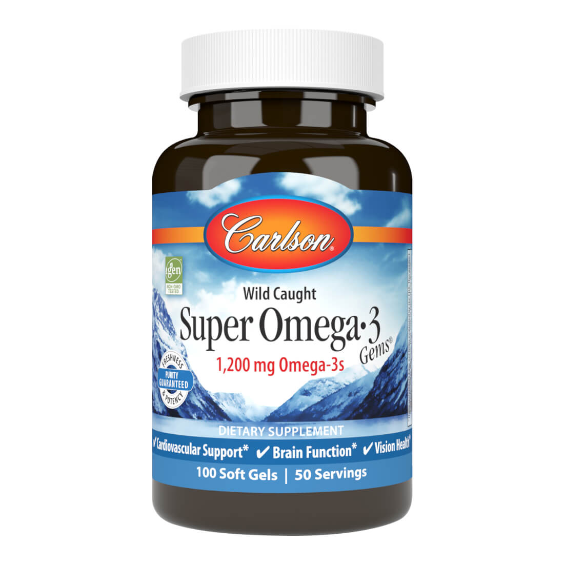 Carlson Super Omega-3 Gems 1200 mg 100 Softgels