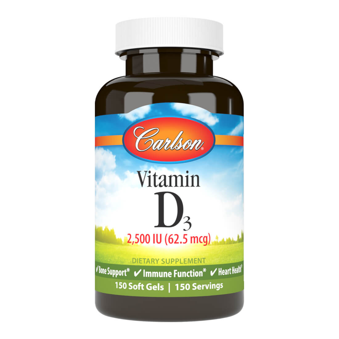 Carlson Vitamin D3 2500 IU 150 Softgels