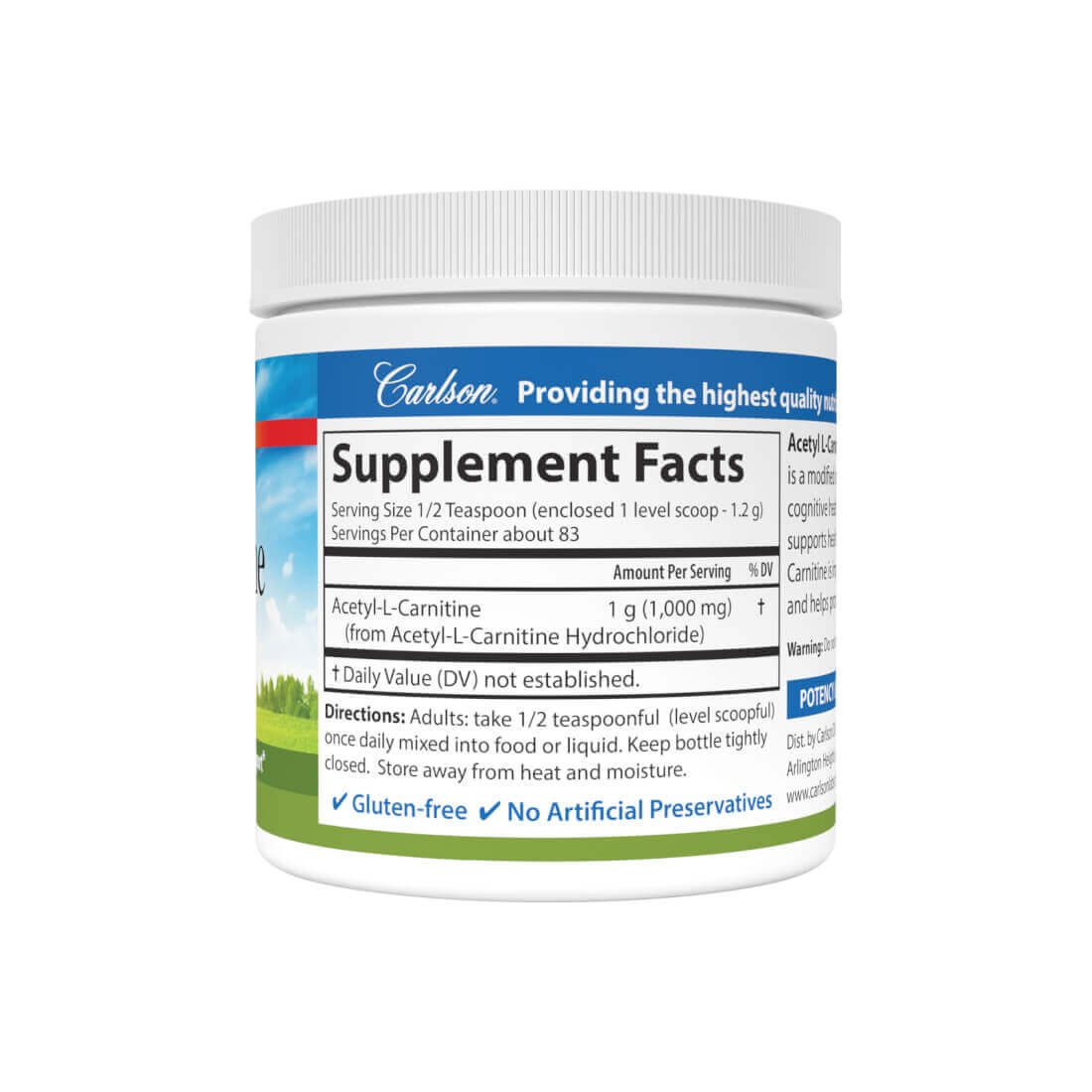 Carlson Acetyl L-Carnitine 100 g Powder
