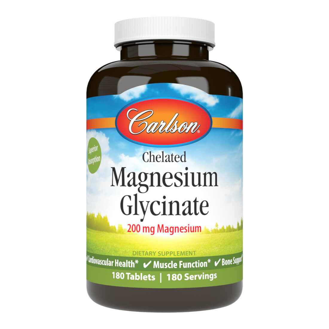 Carlson Chelated Magnesium 200 Mg 180 Tabs