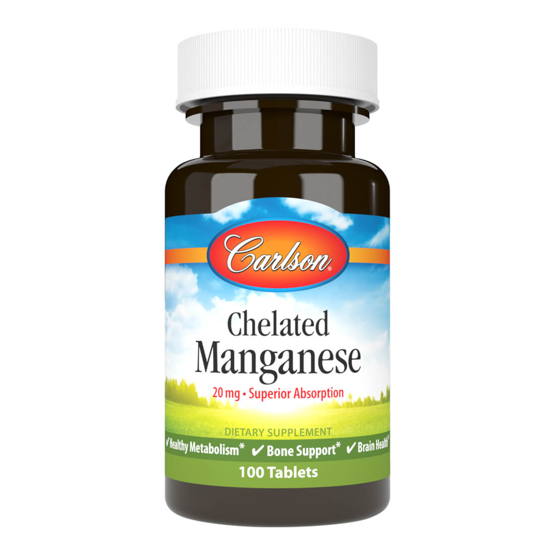 Carlson Chelated Manganese 20 mg 100 Tablets