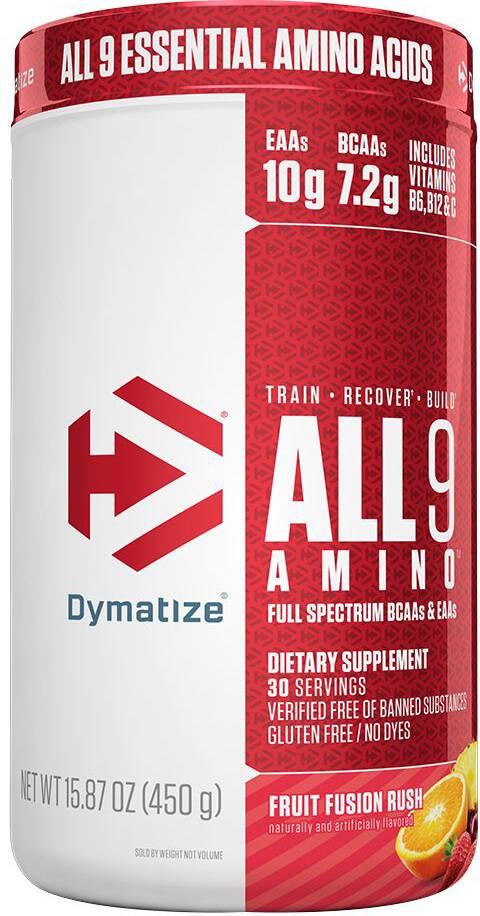 ديماتيز نيوترشن أول 9 بي سي ايه ايه 30 حصة مسحوق أمينو بنكهة الفواكه 450 جم