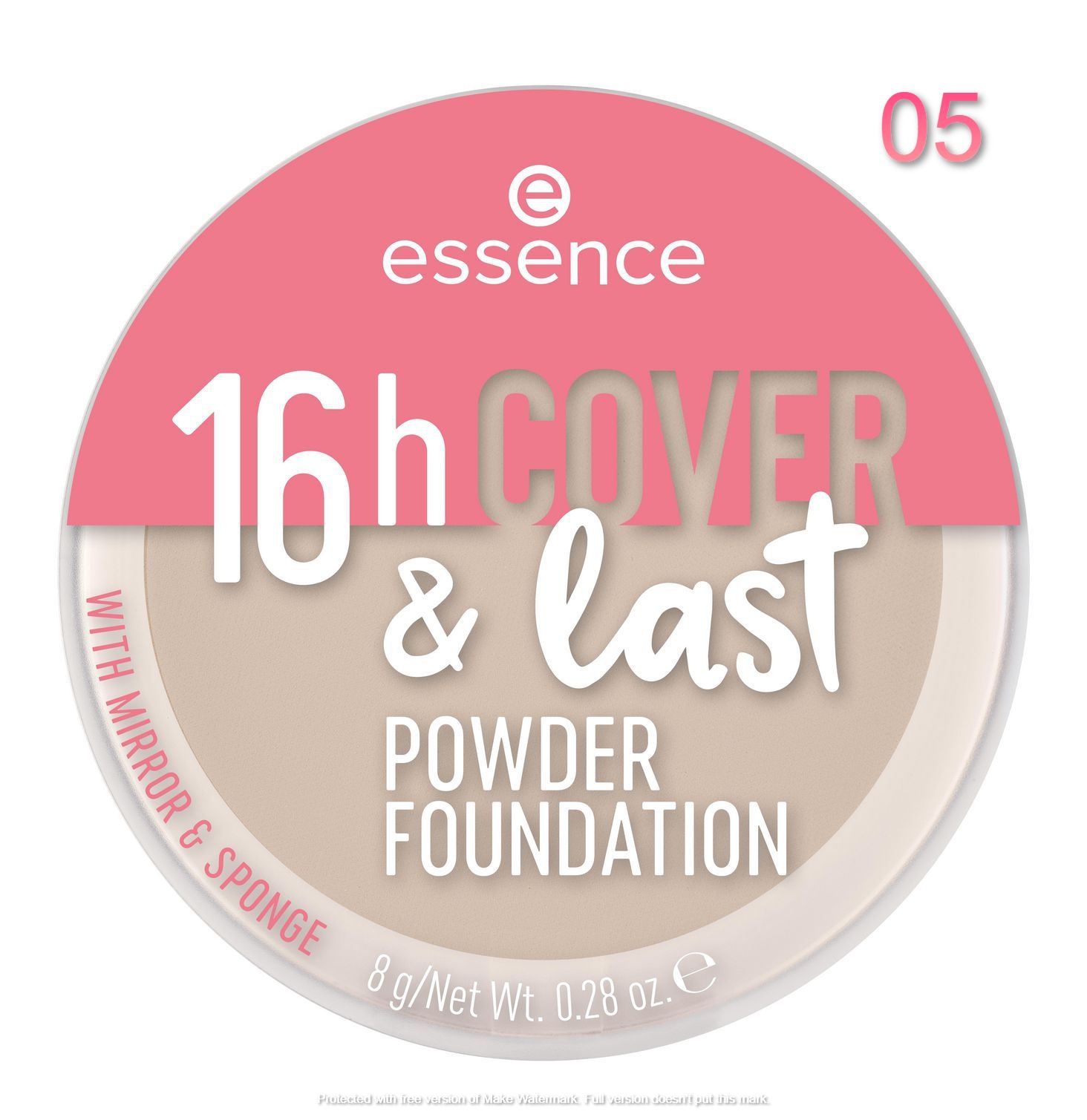 Essence 16h Cover & Last Powder Foundation 05 - Nude