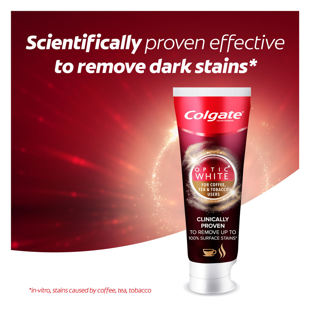 Colgate Optic White Coffee, Tea & Tobacco Stains Toothpaste 75 ml