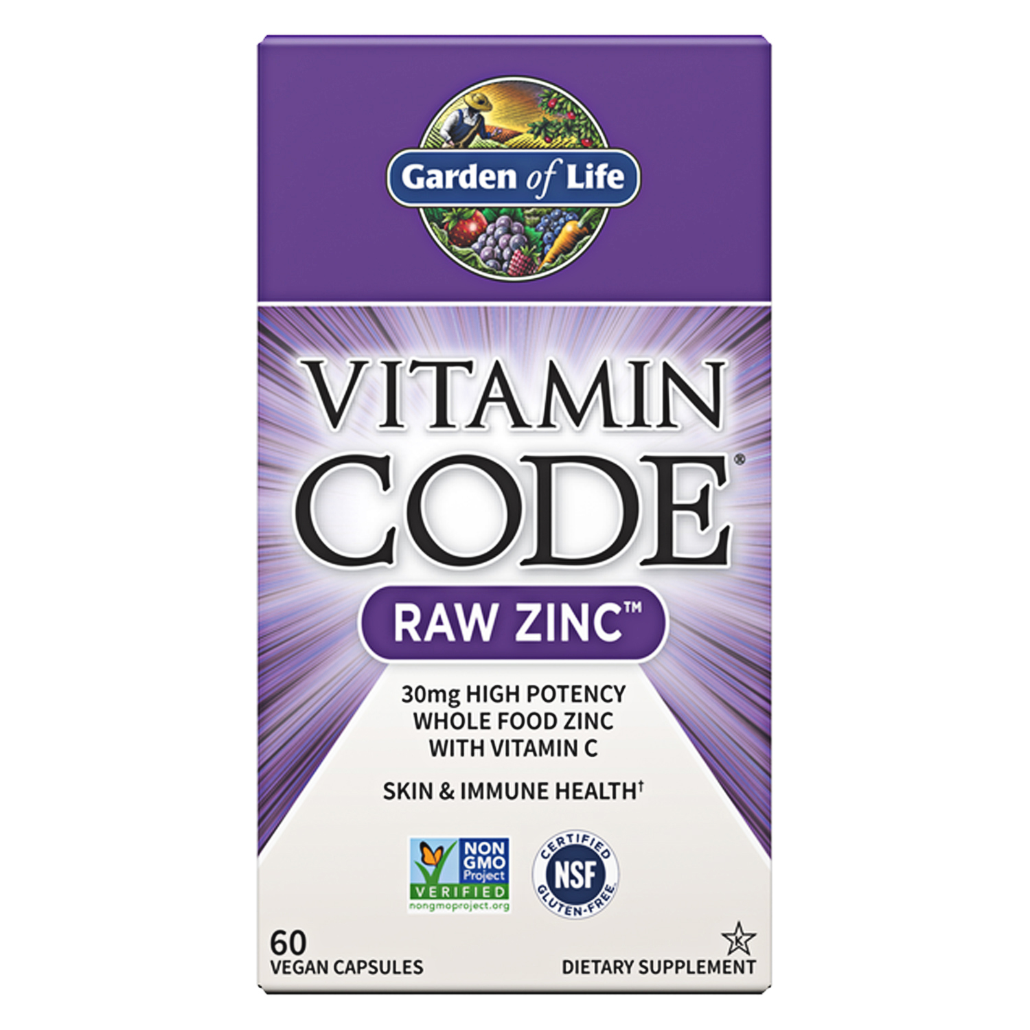 Vitamin Code Raw Zinc 30 Mg - 60 Capsules