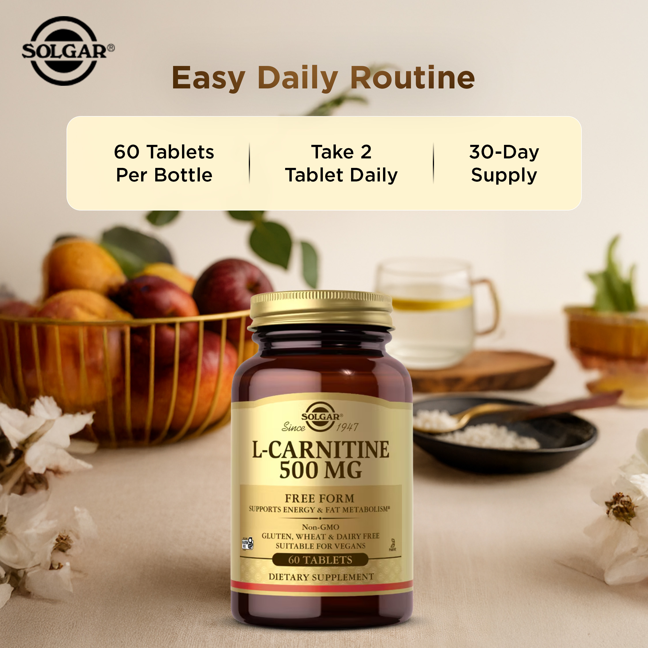 Solgar L-Carnitine 500 mg 60 Tablets | Nahdi Solgar L-Carnitine 500 mg 60 Tablets | Nahdi