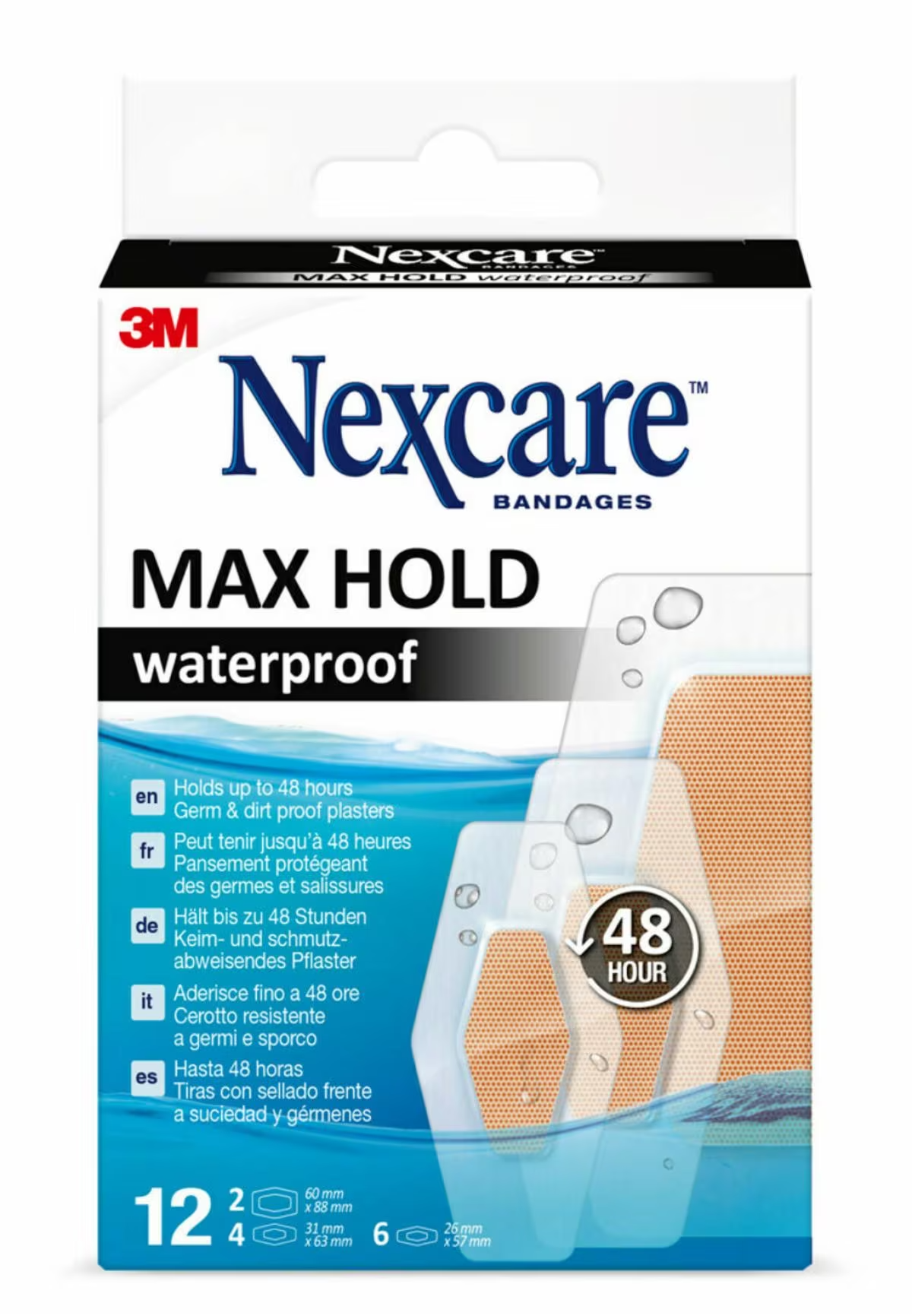 Nexcare Max Hold Waterproof N0612Asm 12S
