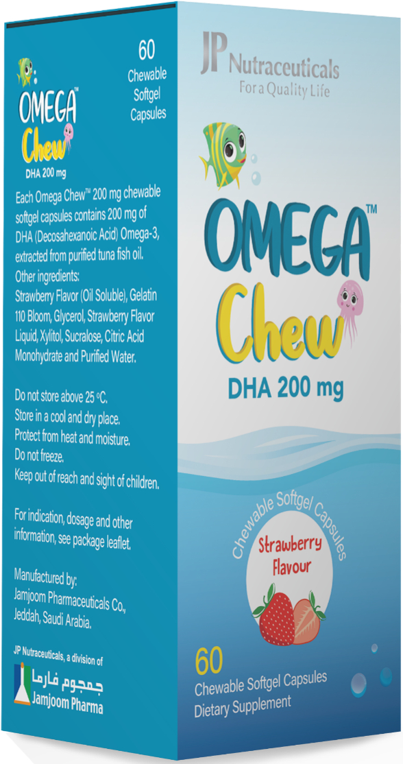 Jp Omega Chew DHA 200 mg - 60 Strawberry Chewable Capsules