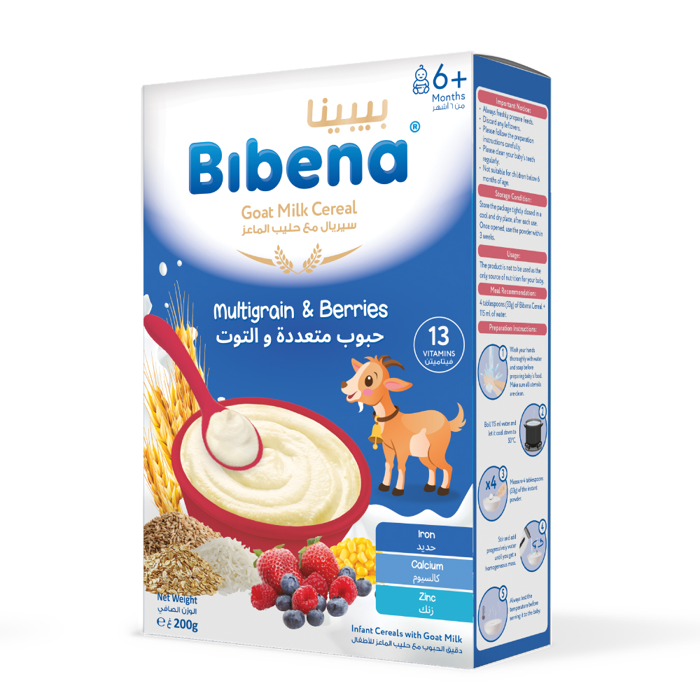 Bibena Goat Milk Cereals - Multigrain With Berries 200g