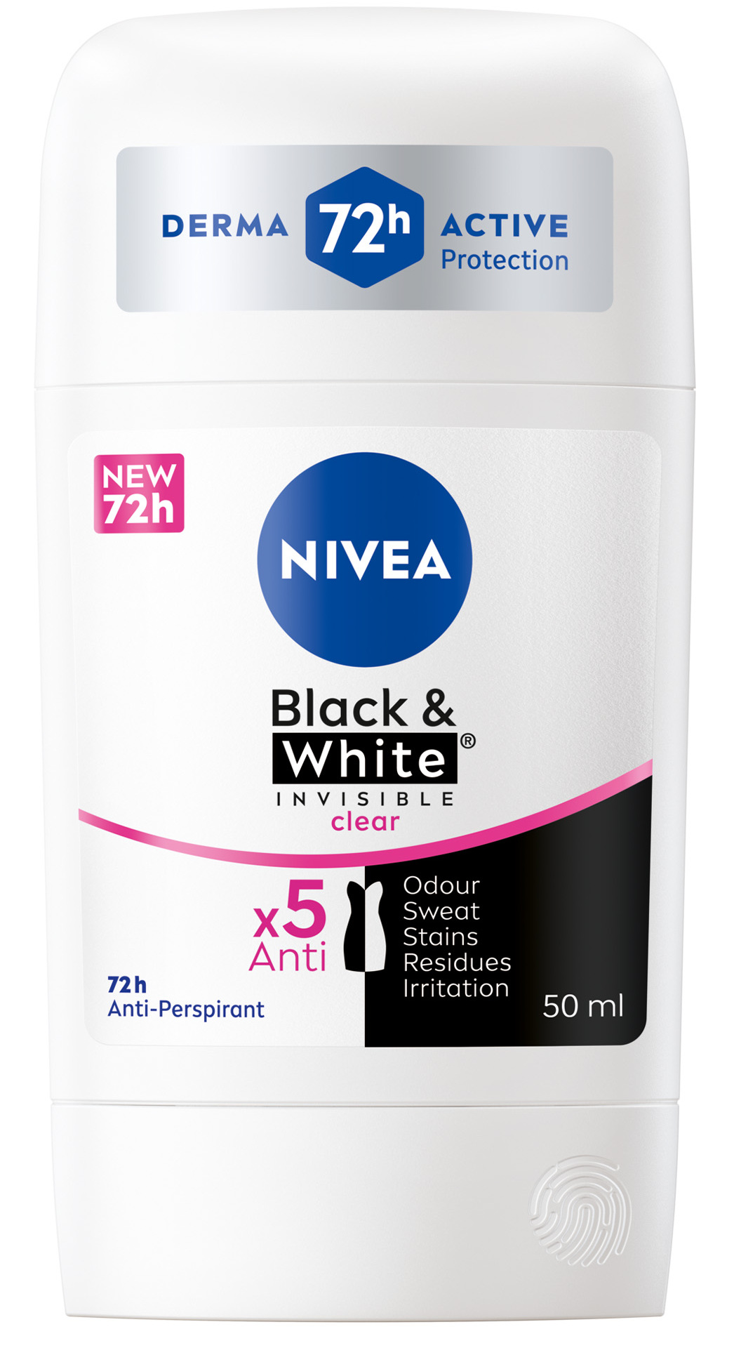 Nivea Black And White Invisible Antiperspirant Stick 72h Active 50 ml