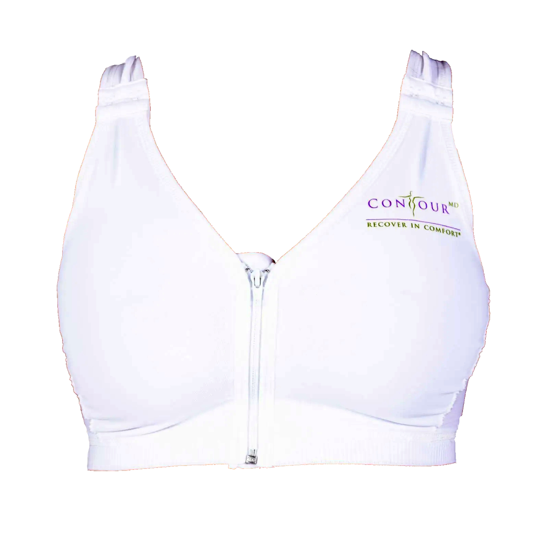 Contour Md Sports Bra, Front Zipper L