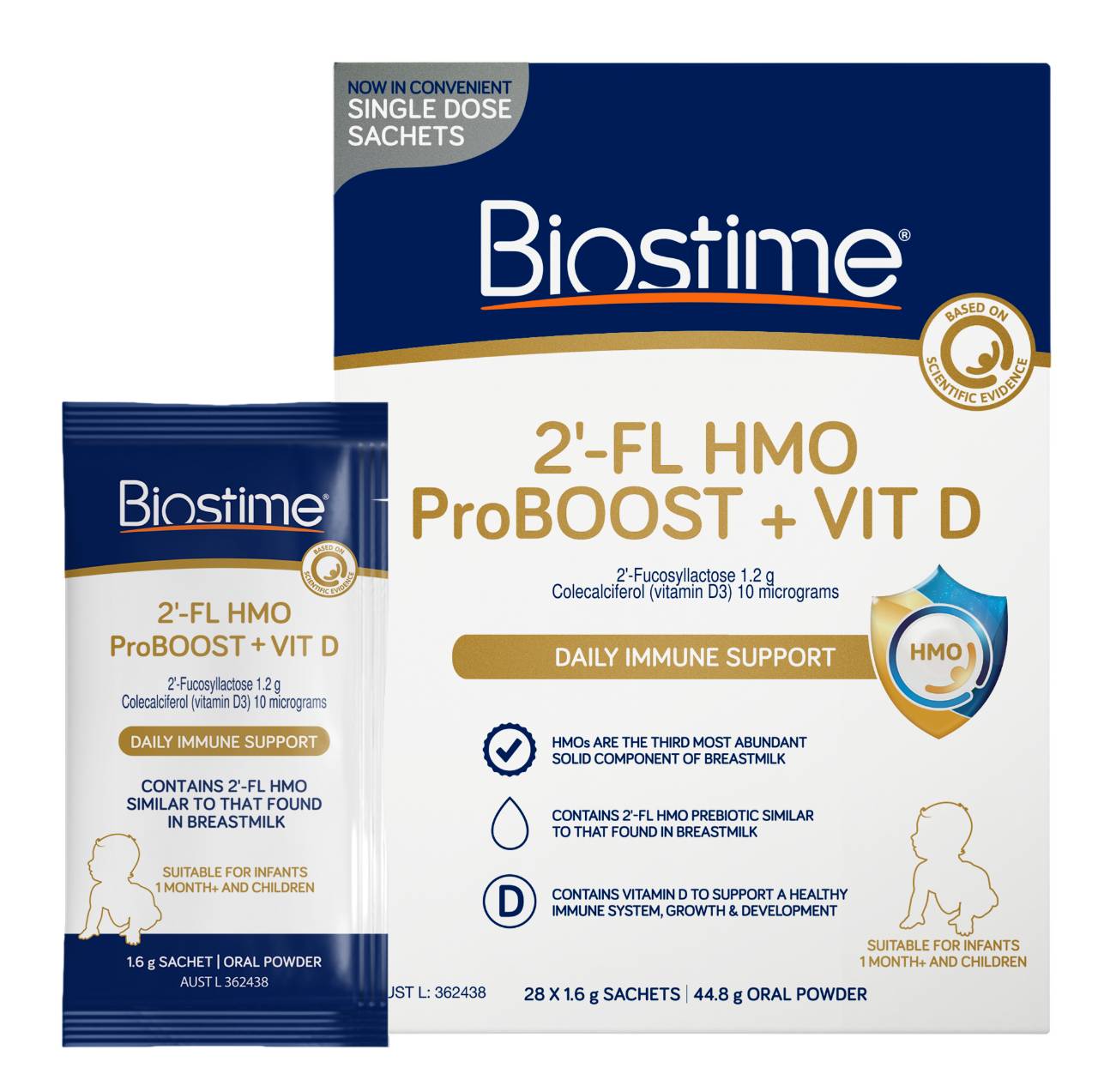 Biostime, 2'-Fl HMO Proboost + Vitamin D, 44.8G