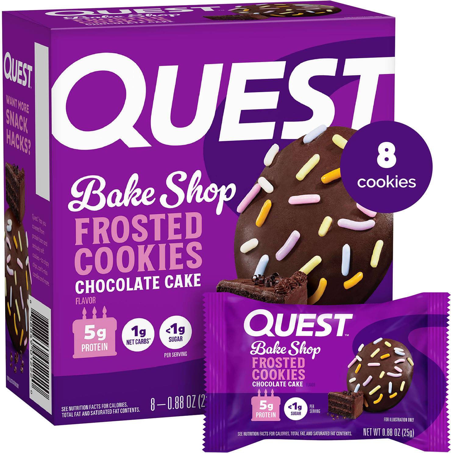 Quest Cookies Chocolate Cake Box - 8 x 59 gm