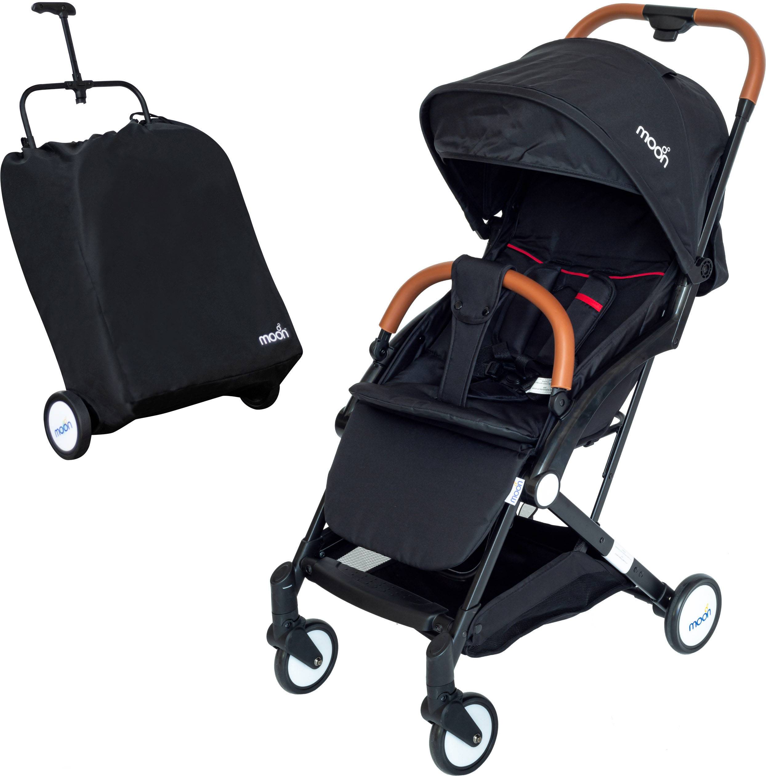 Moon Ritzi Cabin Stroller Lightweight Foldable Compact Design - Black