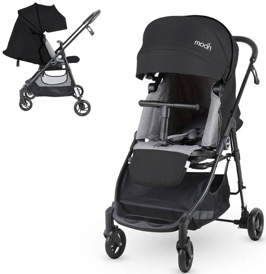 Moon Revo 360° Rotating Stroller Multi Position Recline Easy Fold - Black