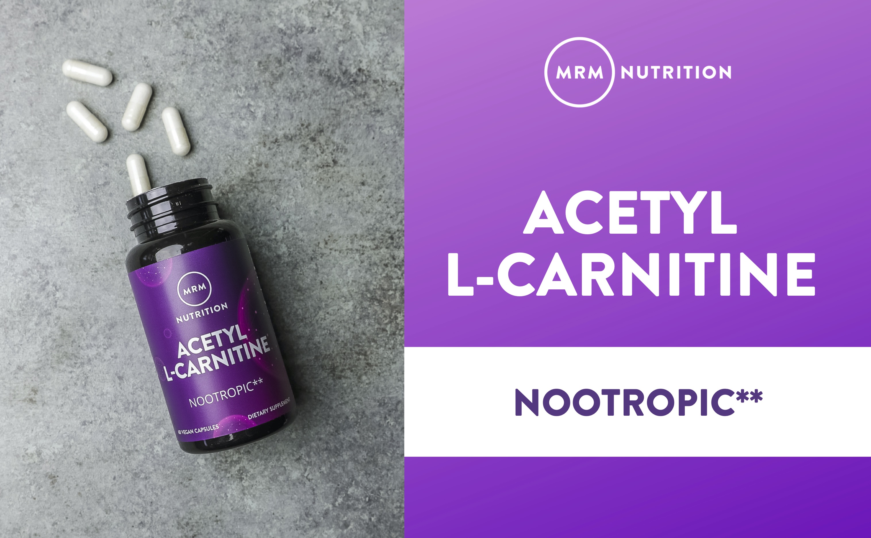 MRM Acetyl L-Carnitine - 500 mg - 60 Vegan Caps