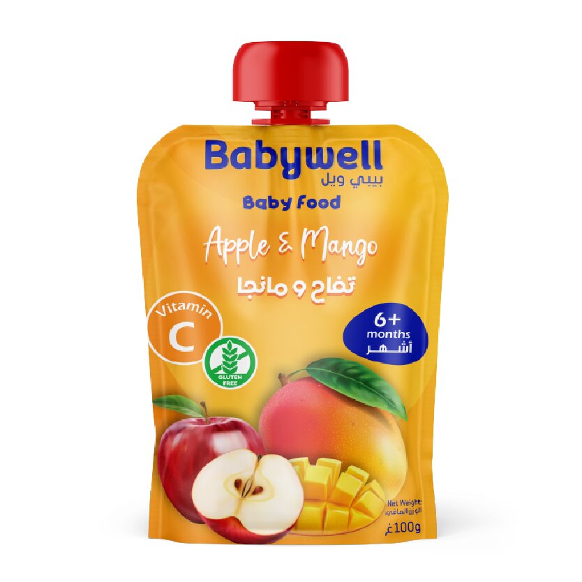 Babywell Puree Apple, Mango 100g +6months