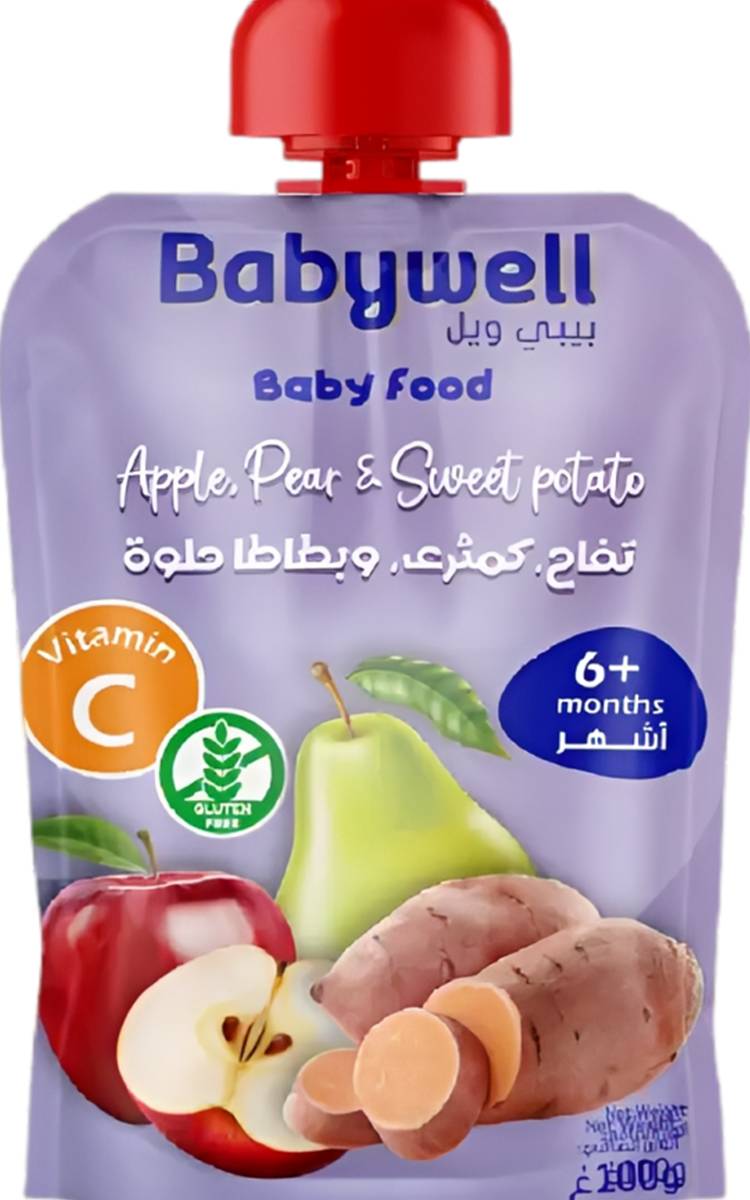 بيبي ويل هريس التفاح الكمثرى البطاطا الحلوة 100 جرام +6 أشهر