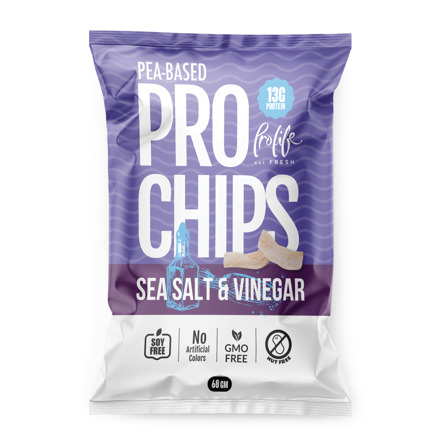 Prolife Pro Chips Sea Salt&Vinegar 60 Gm