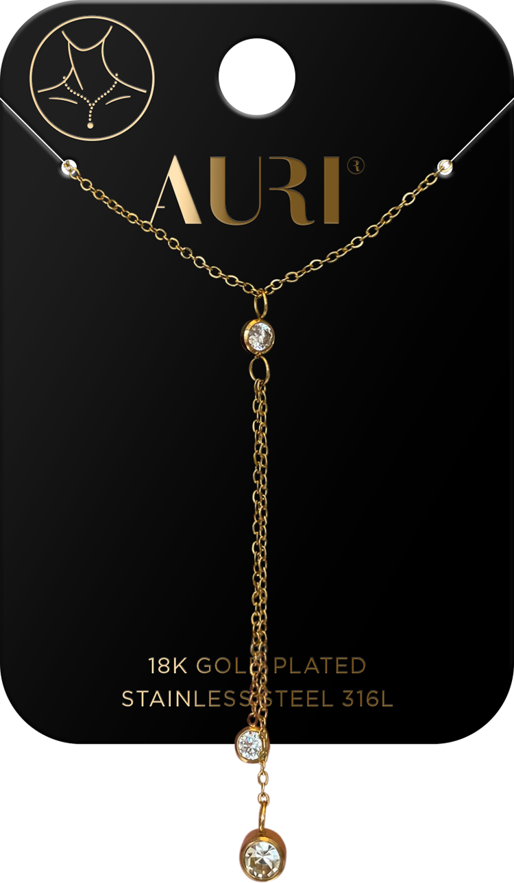 AURI Tie Necklace 3 Zircons