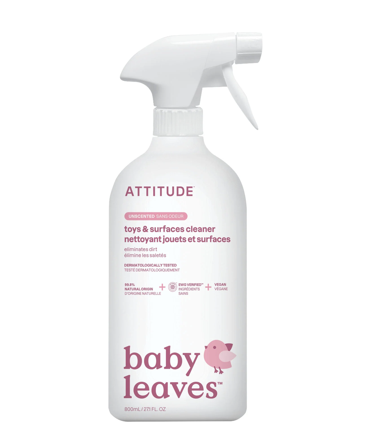 أتيتيود منظف الألعاب والأسطح - بدون رائحة - 800 مل