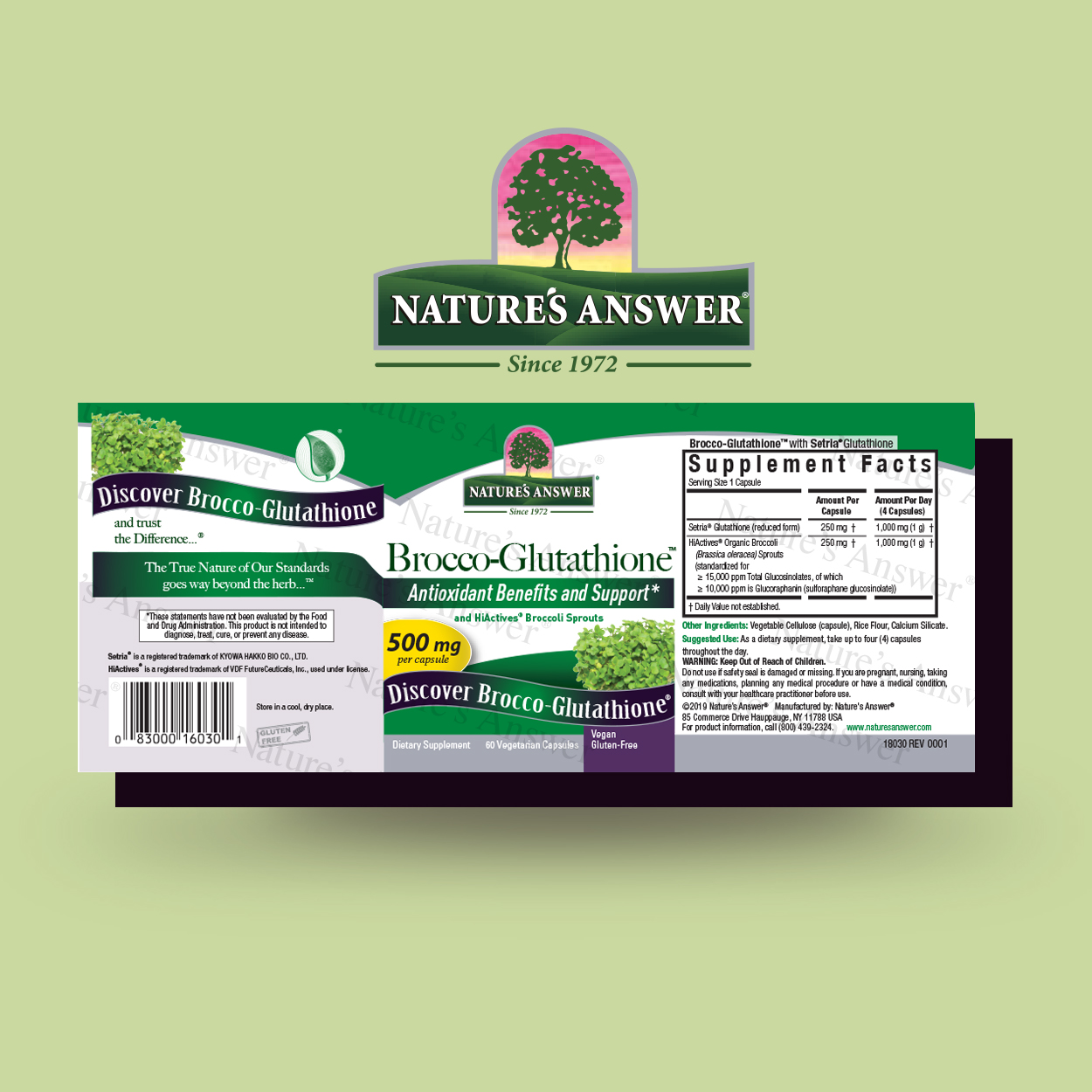 Nature's Answer Brocco-Glutathione 60 Veg Capsules