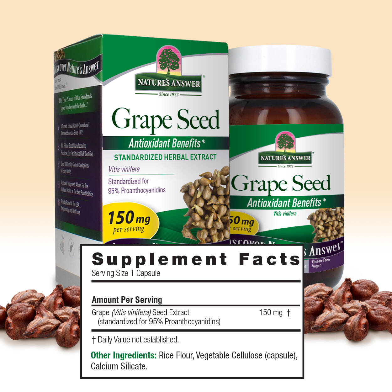Nature's Answer Grape Seed Standardized 60 Veg Capsules | Nahdi