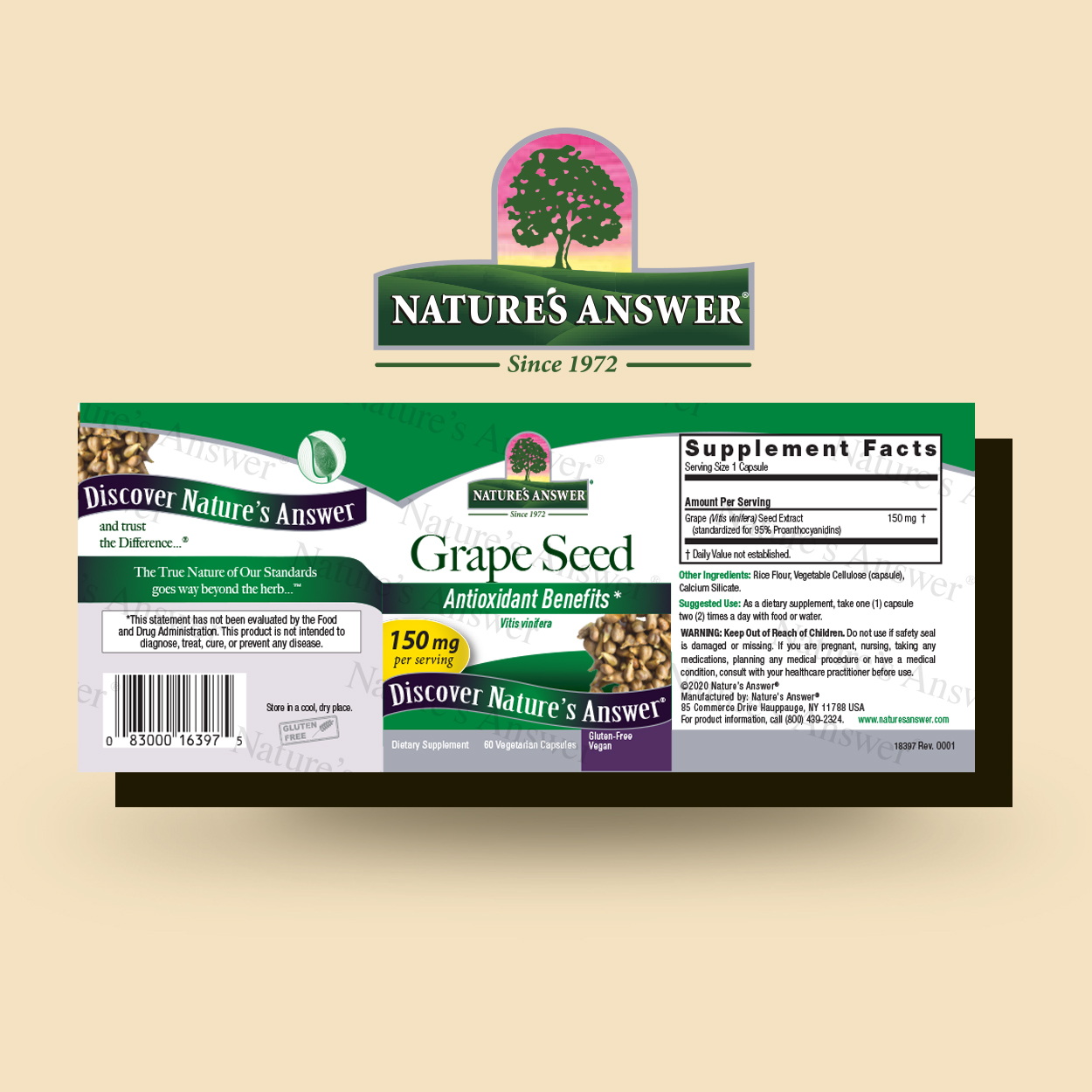 Nature's Answer Grape Seed Standardized 60 Veg Capsules | Nahdi