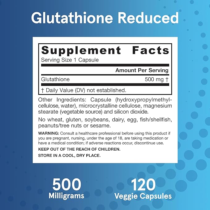 Jarrow Vegan Glutathione Reduced 500 Mg 150 Veggie Capsules | Nahdi